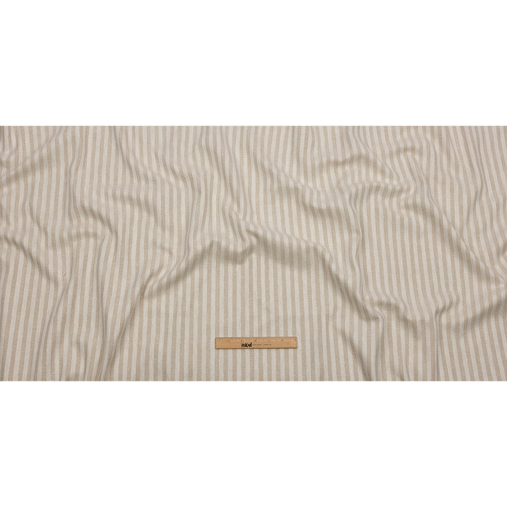 Cotton and Polyester Woven - Linen - Raised Stripes - British Imported Full