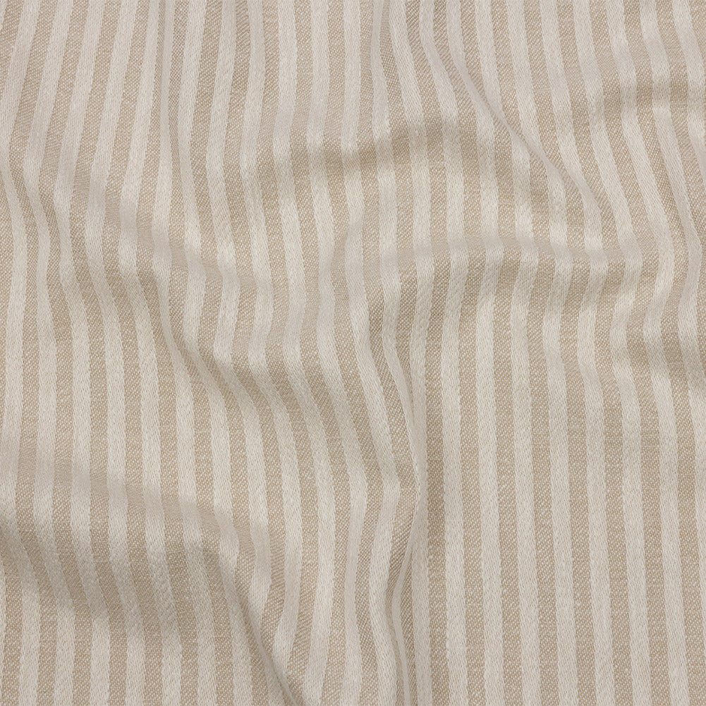 Cotton and Polyester Woven - Linen - Raised Stripes - British Imported