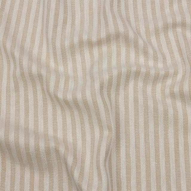 Cotton and Polyester Woven - Linen - Raised Stripes - British Imported