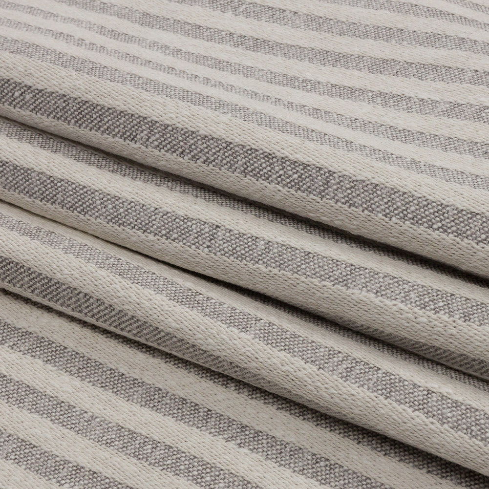 Cotton and Polyester Woven - Pebble - Raised Stripes - British Imported Folded