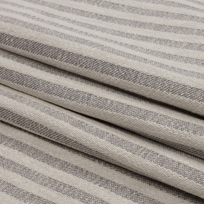 Cotton and Polyester Woven - Pebble - Raised Stripes - British Imported Folded