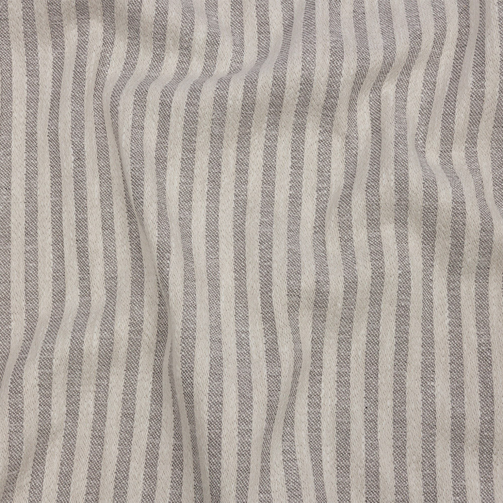 Cotton and Polyester Woven - Pebble - Raised Stripes - British Imported