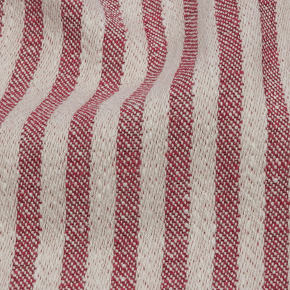 Cotton and Polyester Woven - Raspberry - Raised Stripes - British Imported Detail