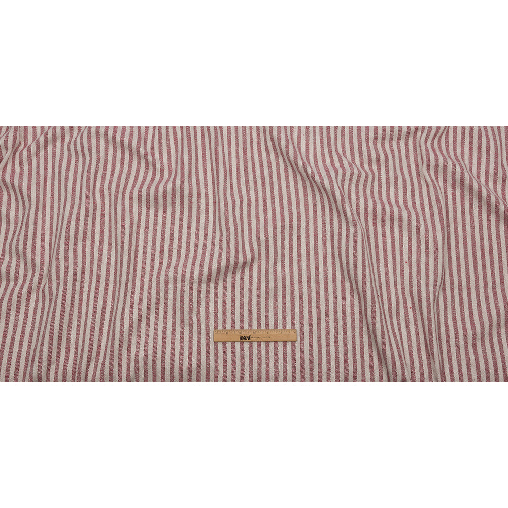 Cotton and Polyester Woven - Raspberry - Raised Stripes - British Imported Full