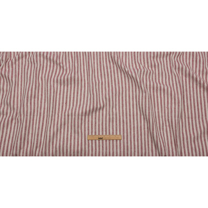 Cotton and Polyester Woven - Raspberry - Raised Stripes - British Imported Full