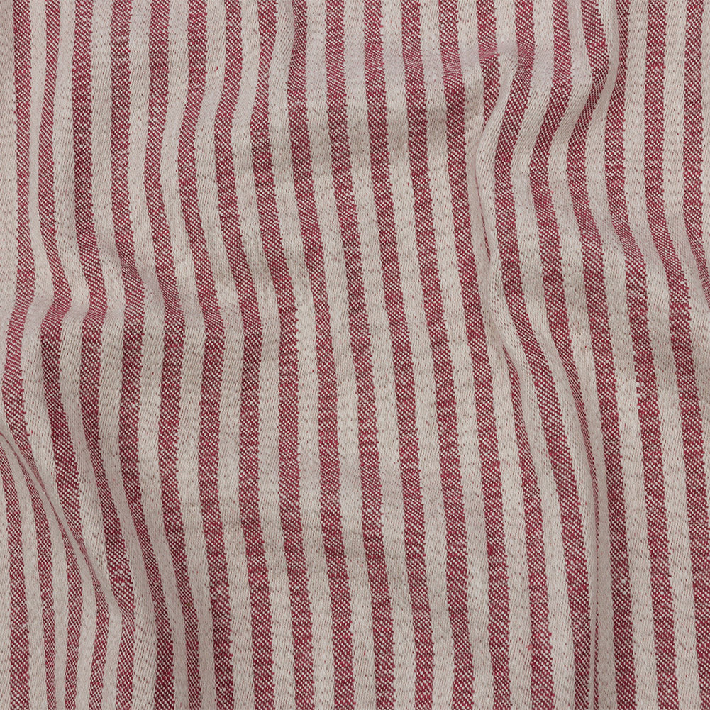 Cotton and Polyester Woven - Raspberry - Raised Stripes - British Imported