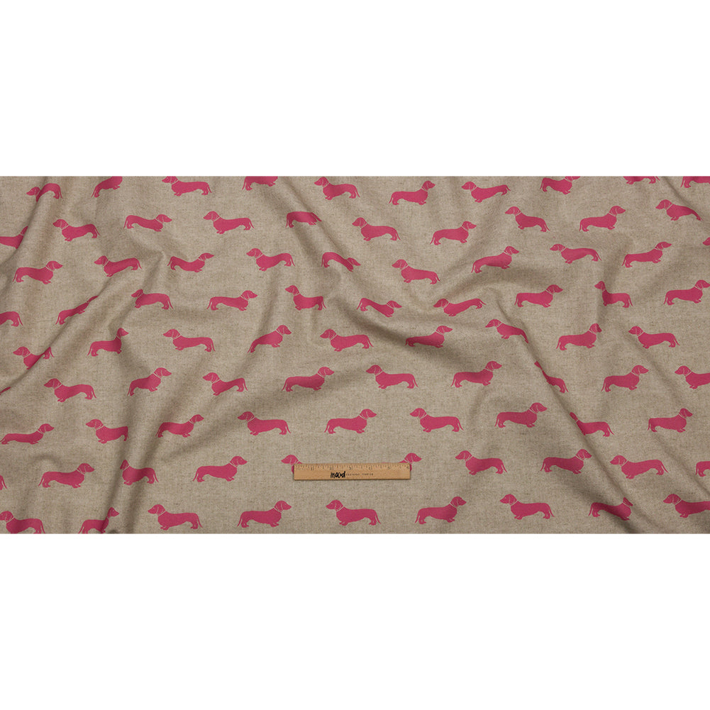 Cotton Canvas Print - Raspberry Dachshunds - British Imported Full