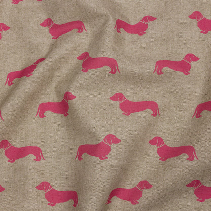 Cotton Canvas Print - Raspberry Dachshunds - British Imported