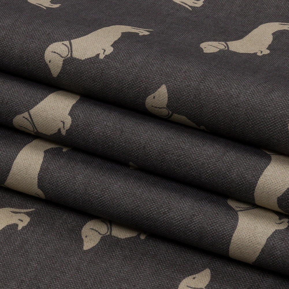 Cotton Canvas Print - Smoke Dachshunds - British Imported Folded
