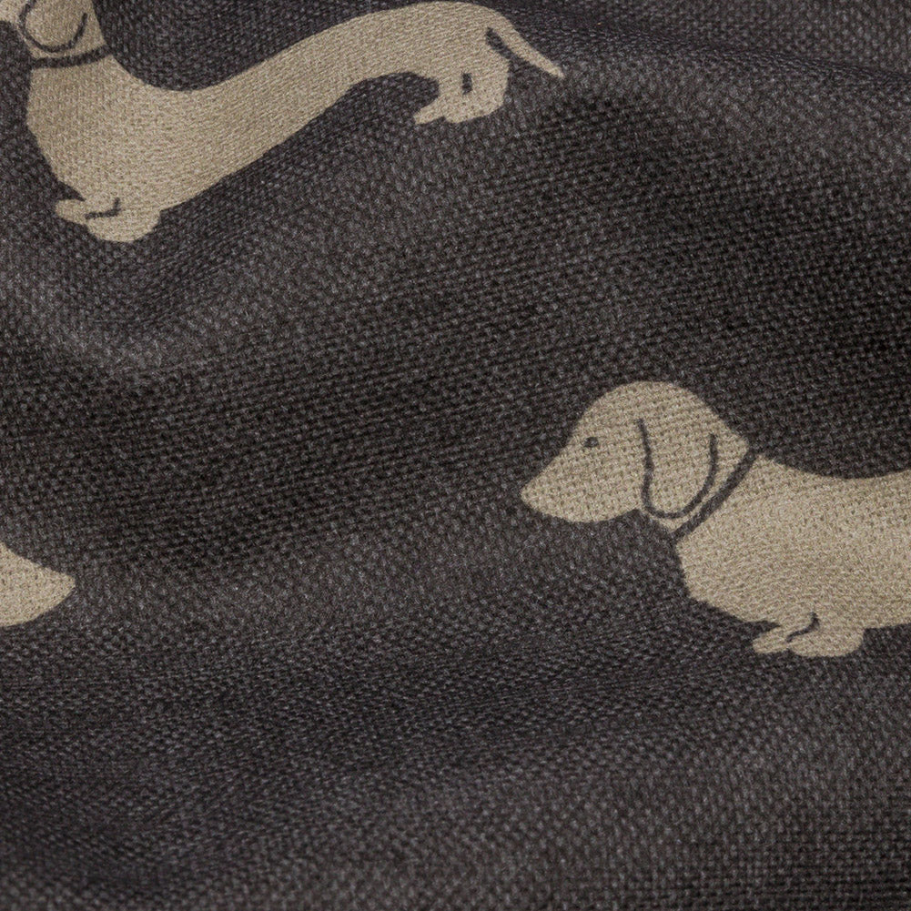 Cotton Canvas Print - Smoke Dachshunds - British Imported Detail