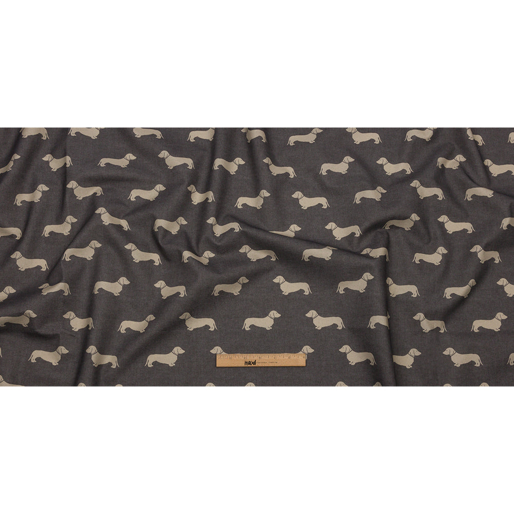 Cotton Canvas Print - Smoke Dachshunds - British Imported Full