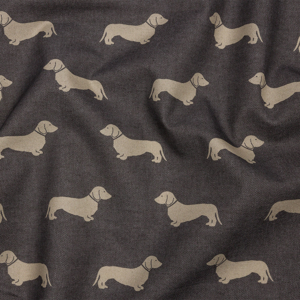 Cotton Canvas Print - Smoke Dachshunds - British Imported
