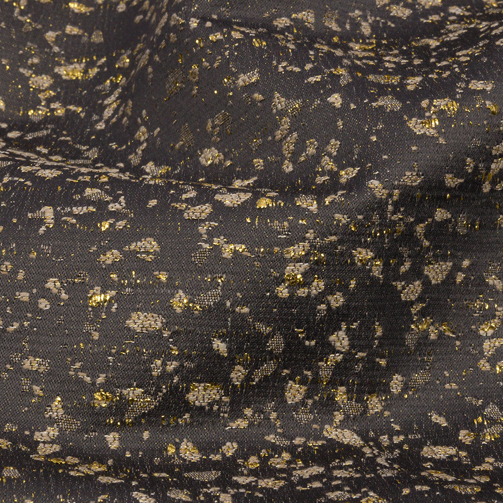 Metallic Drapery Jacquard - Ebony Speckled - British Imported Detail
