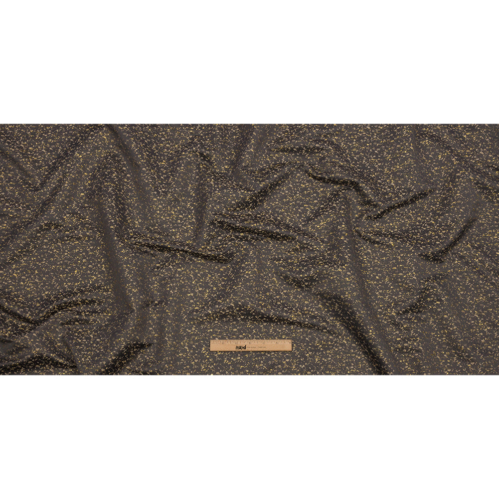 Metallic Drapery Jacquard - Ebony Speckled - British Imported Full