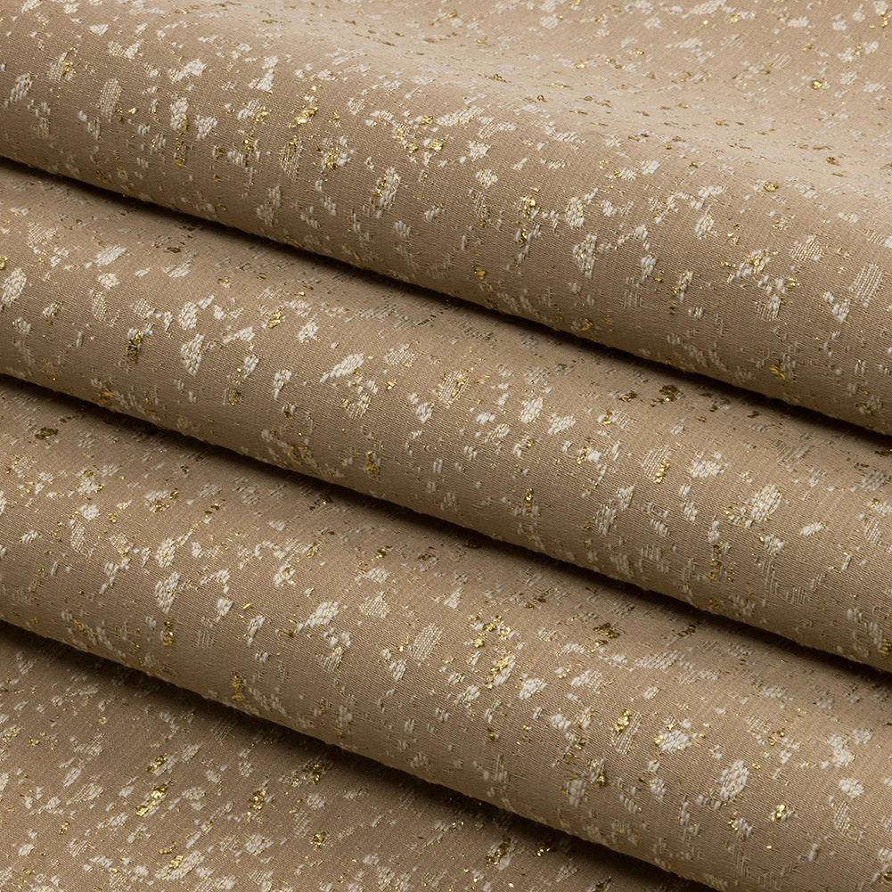 Metallic Drapery Jacquard - Sand Speckled - British Imported Folded