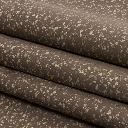 Metallic Drapery Jacquard - Truffle Speckled - British Imported Folded