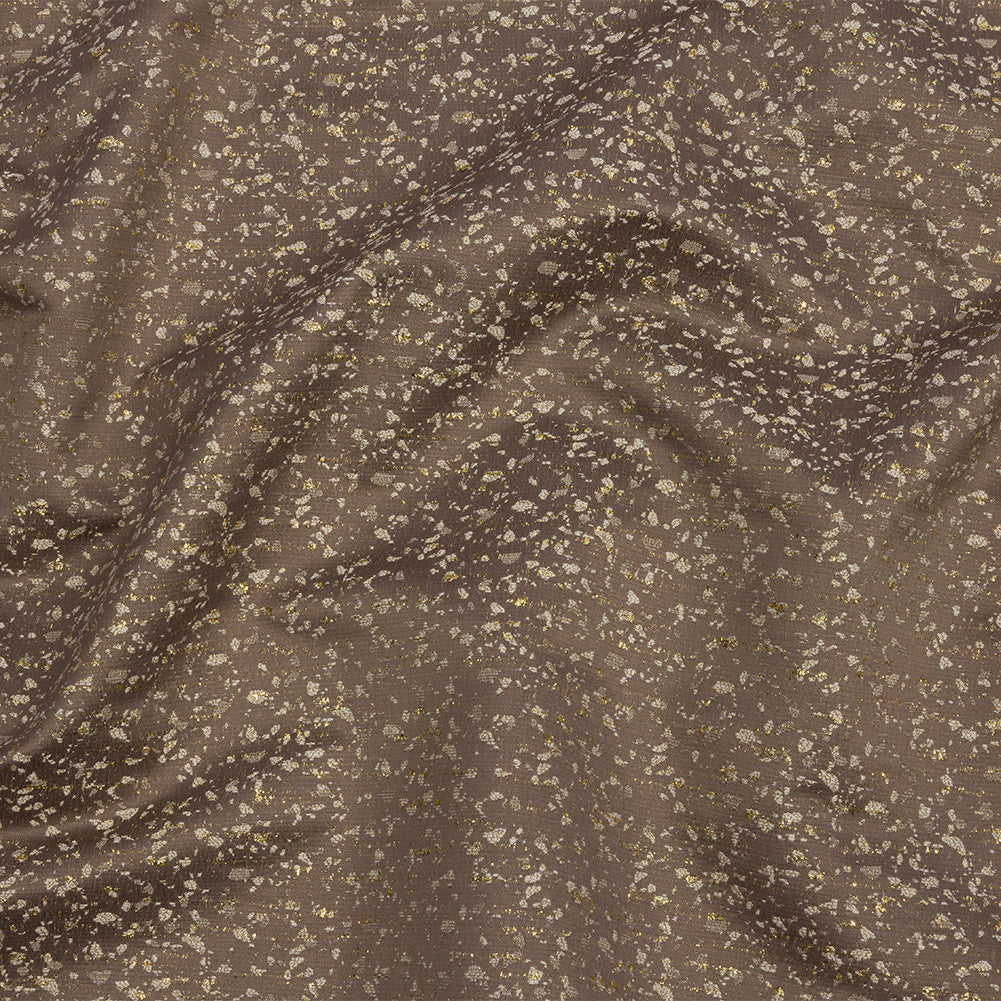 Metallic Drapery Jacquard - Truffle Speckled - British Imported