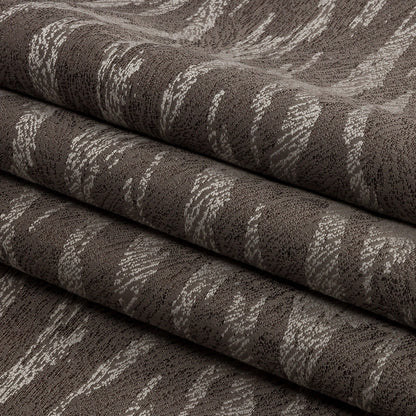 Drapery Jacquard - Slate Tiger Stripes - British Imported Folded
