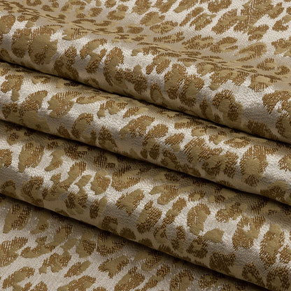 Drapery Jacquard - Sand Leopard Spots - British Imported Folded