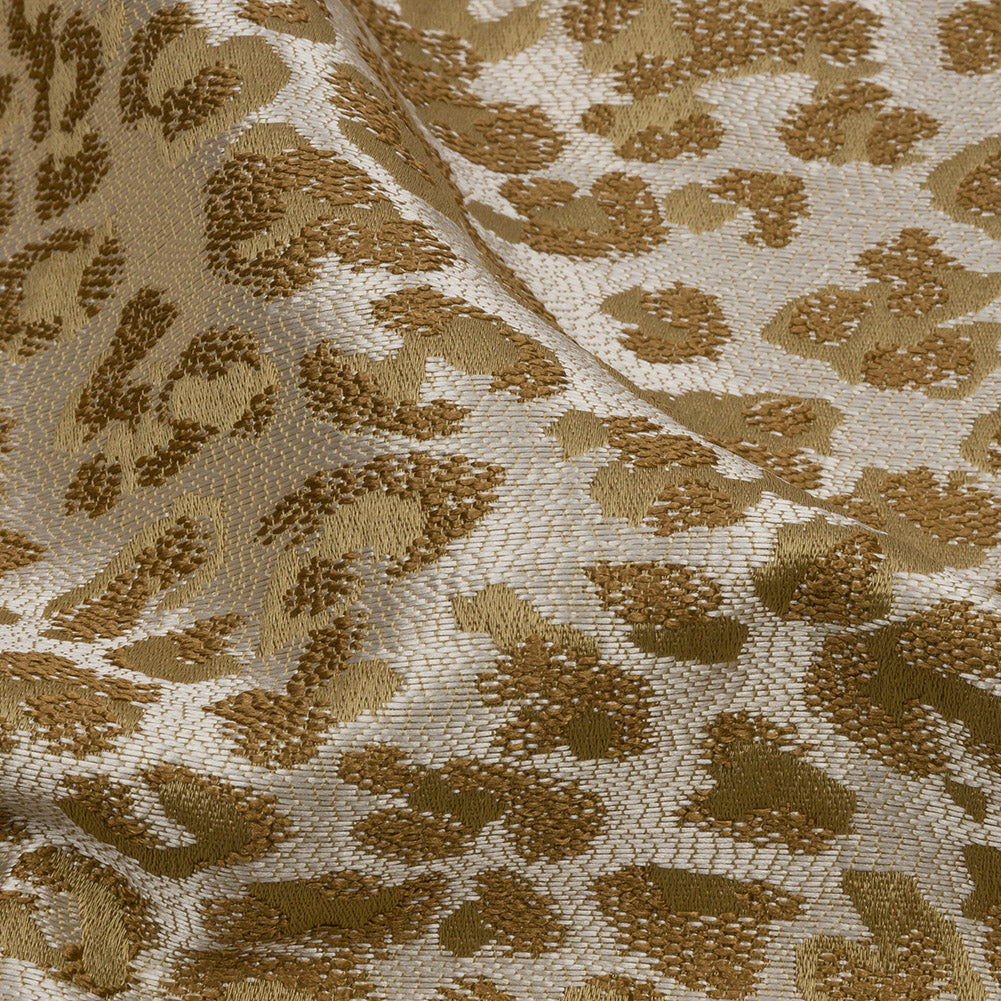 Drapery Jacquard - Sand Leopard Spots - British Imported Detail