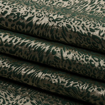 Drapery Jacquard - Fern Running Leopard - British Imported Folded