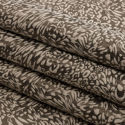 Drapery Jacquard - Truffle Running Leopard - British Imported Folded
