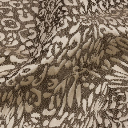 Drapery Jacquard - Truffle Running Leopard - British Imported Detail