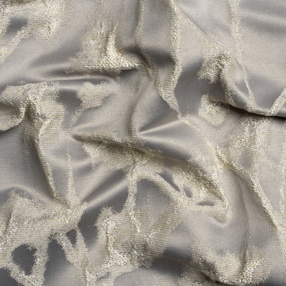 Metallic Drapery Jacquard - Dove Blurred Branches - British Imported