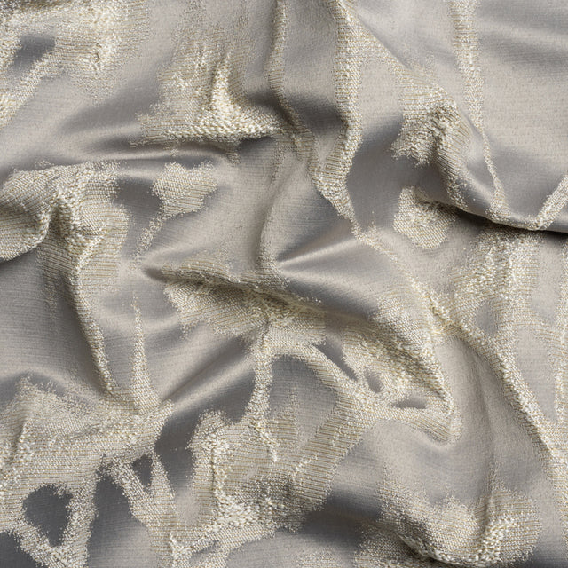 Metallic Drapery Jacquard - Dove Blurred Branches - British Imported