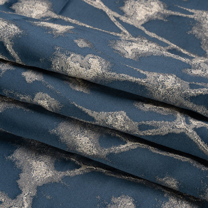 Metallic Drapery Jacquard - Ink Blurred Branches - British Imported Folded
