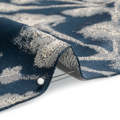 Metallic Drapery Jacquard - Ink Blurred Branches - British Imported Detail