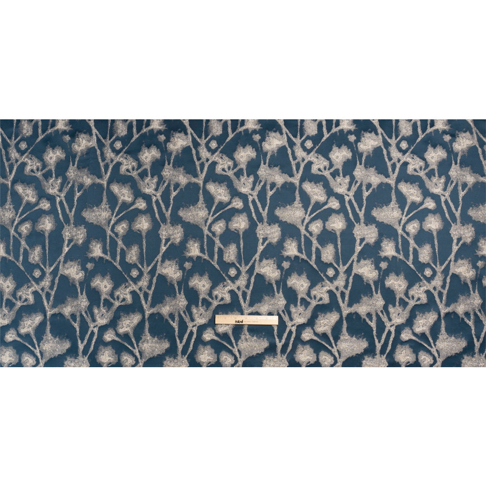 Metallic Drapery Jacquard - Ink Blurred Branches - British Imported Full