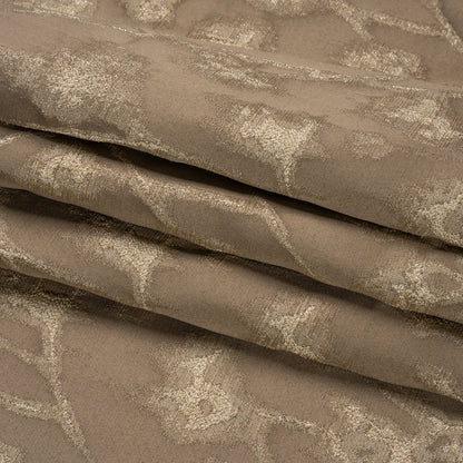 Metallic Drapery Jacquard - Mole Blurred Branches - British Imported Folded