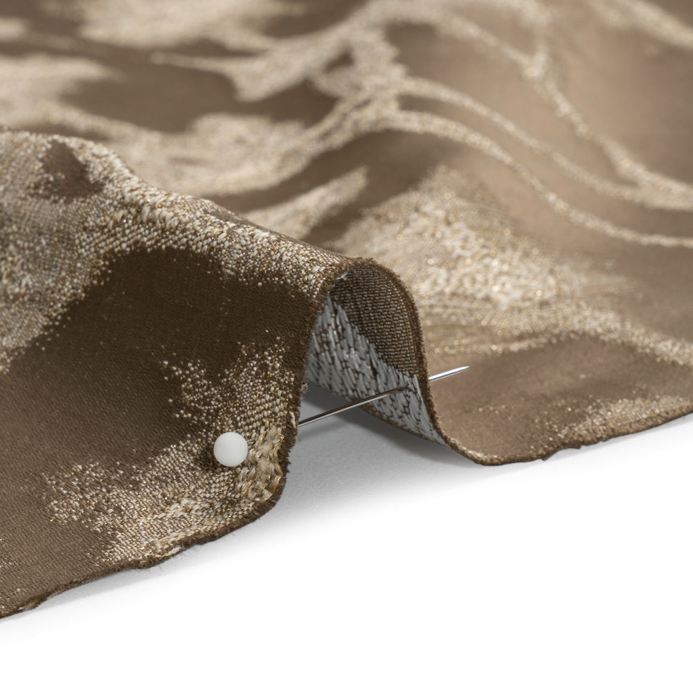 Metallic Drapery Jacquard - Mole Blurred Branches - British Imported Detail