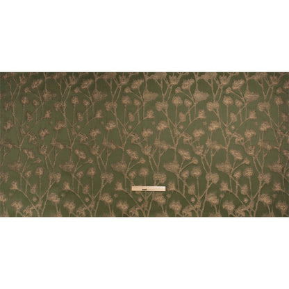 Metallic Drapery Jacquard - Olive Blurred Branches - British Imported Full
