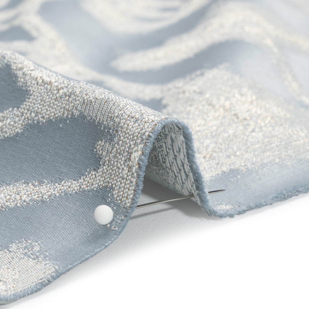 Metallic Drapery Jacquard - Dove Blurred Branches - British Imported Detail