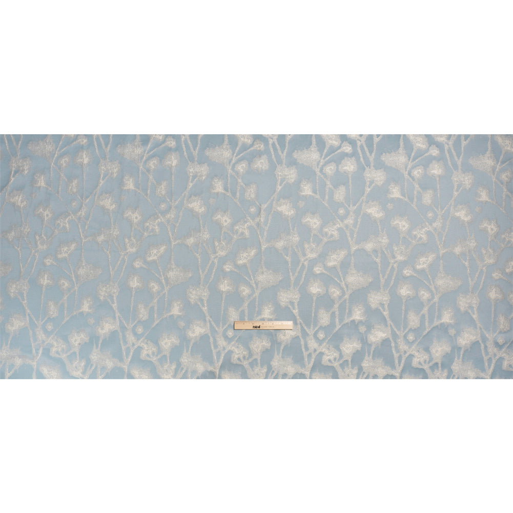 Metallic Drapery Jacquard - Dove Blurred Branches - British Imported Full