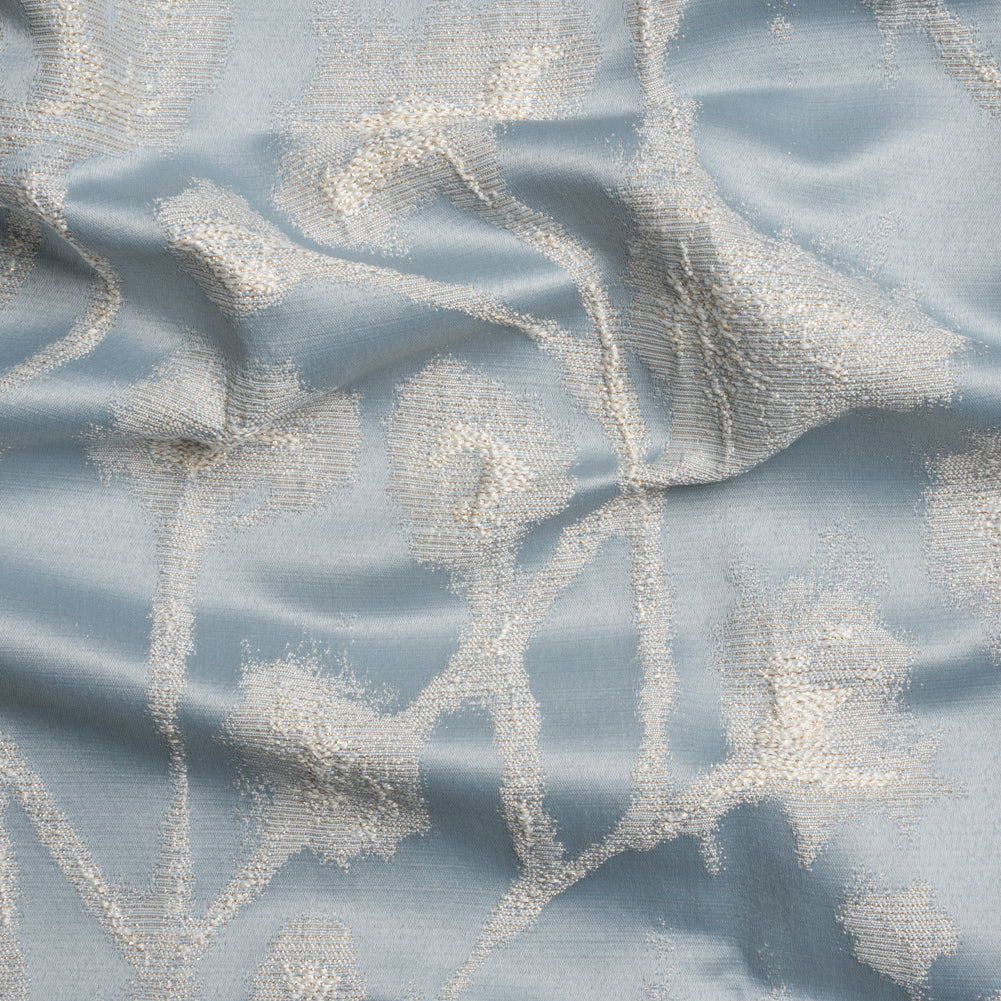 Metallic Drapery Jacquard - Dove Blurred Branches - British Imported