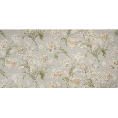 Viscose and Linen Drapery Woven Print - Sage Painting Flowers - British Imported Full
