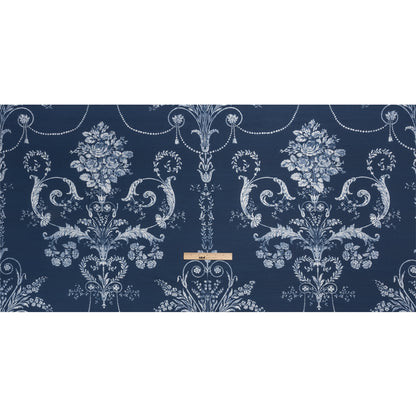 Cotton Canvas Print - Midnight Scrolls and Leaves - British Imported Full