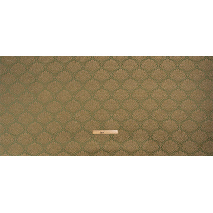 Metallic Drapery Jacquard - Olive Leafy Fans - British Imported Full