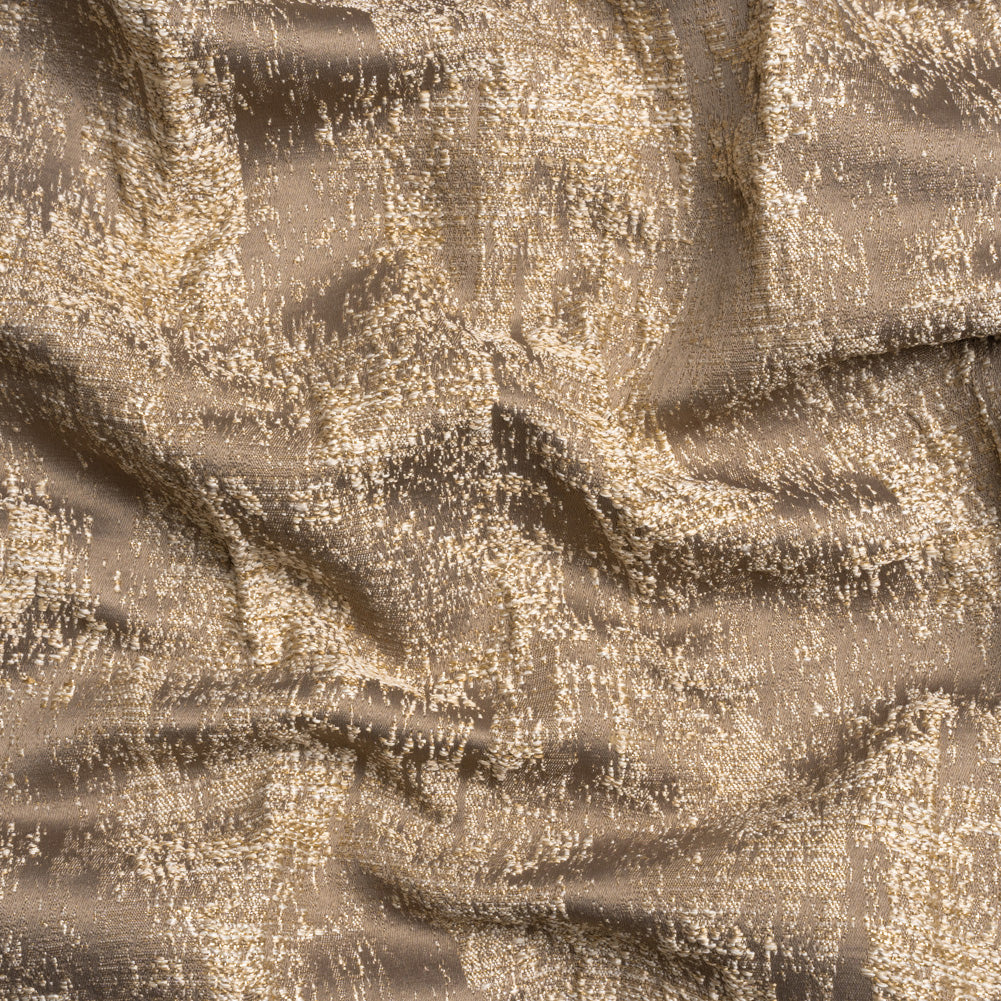 Metallic Drapery Jacquard - Mole Abstract - British Imported