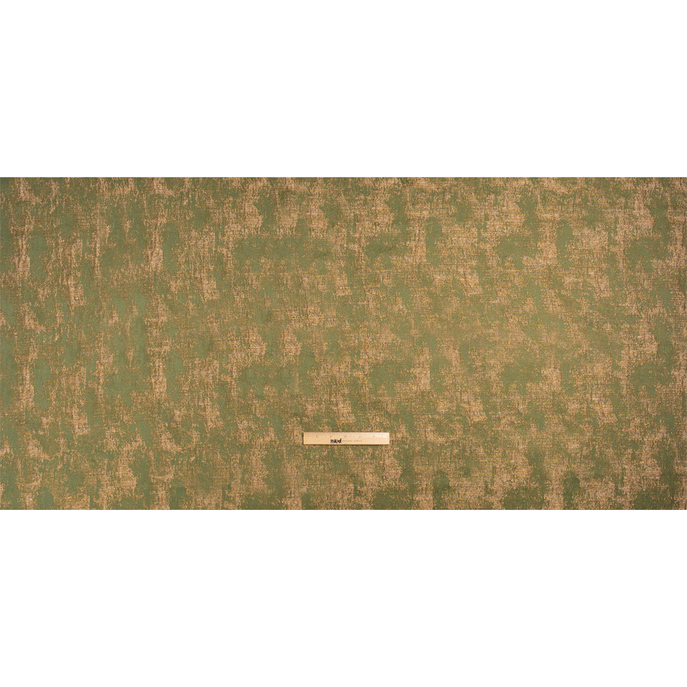 Metallic Drapery Jacquard - Olive Abstract - British Imported Full