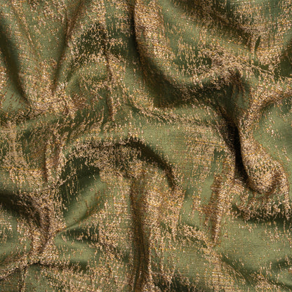 Metallic Drapery Jacquard - Olive Abstract - British Imported