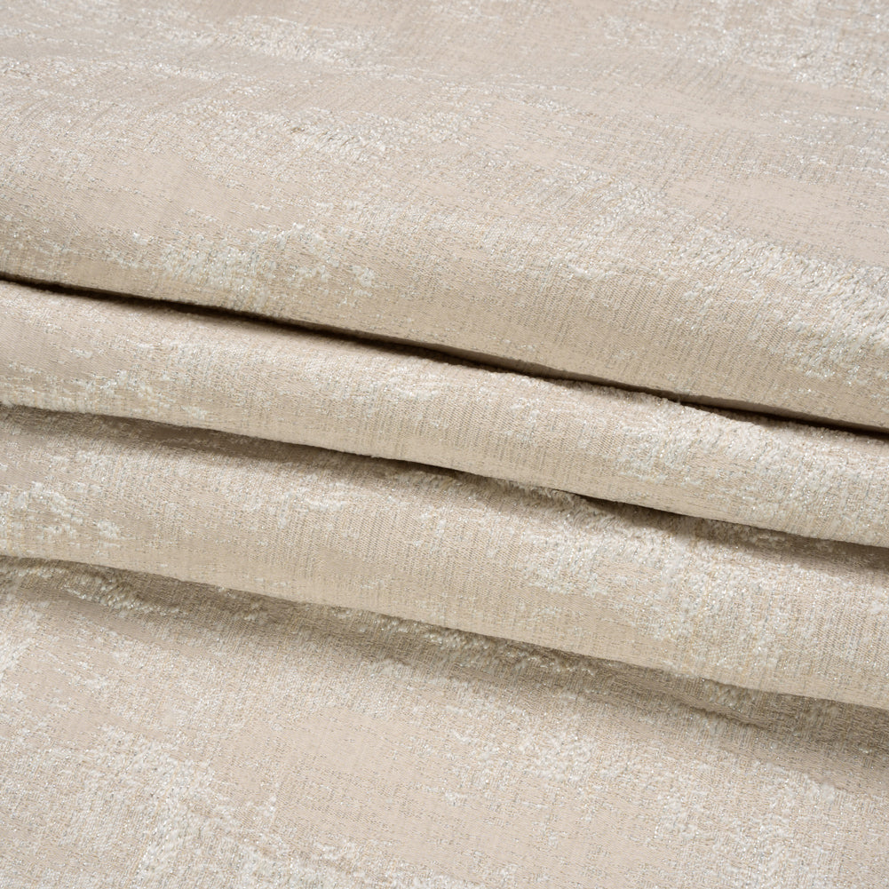 Metallic Drapery Jacquard - Porcelain Abstract - British Imported Folded