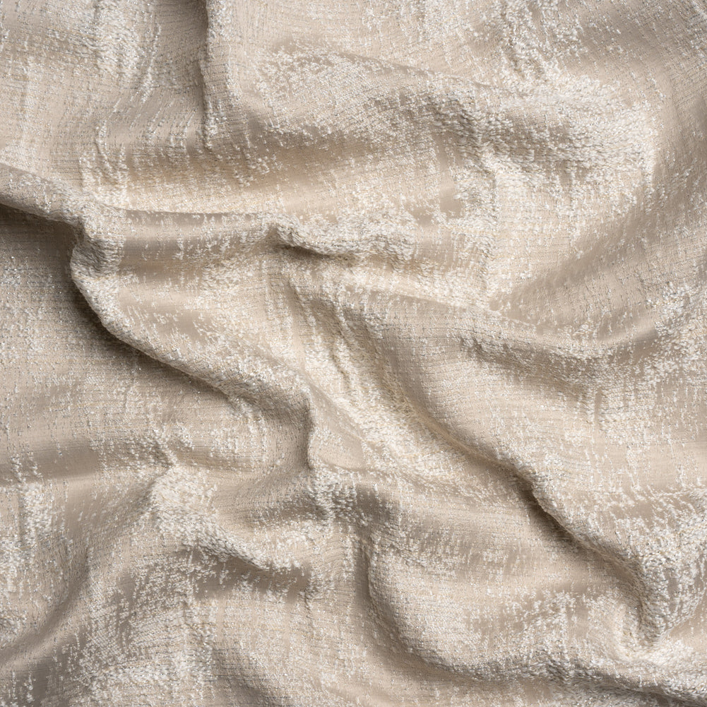 Metallic Drapery Jacquard - Porcelain Abstract - British Imported