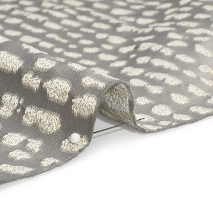 Metallic Drapery Jacquard - Dove Spotted Abstract - British Imported Detail