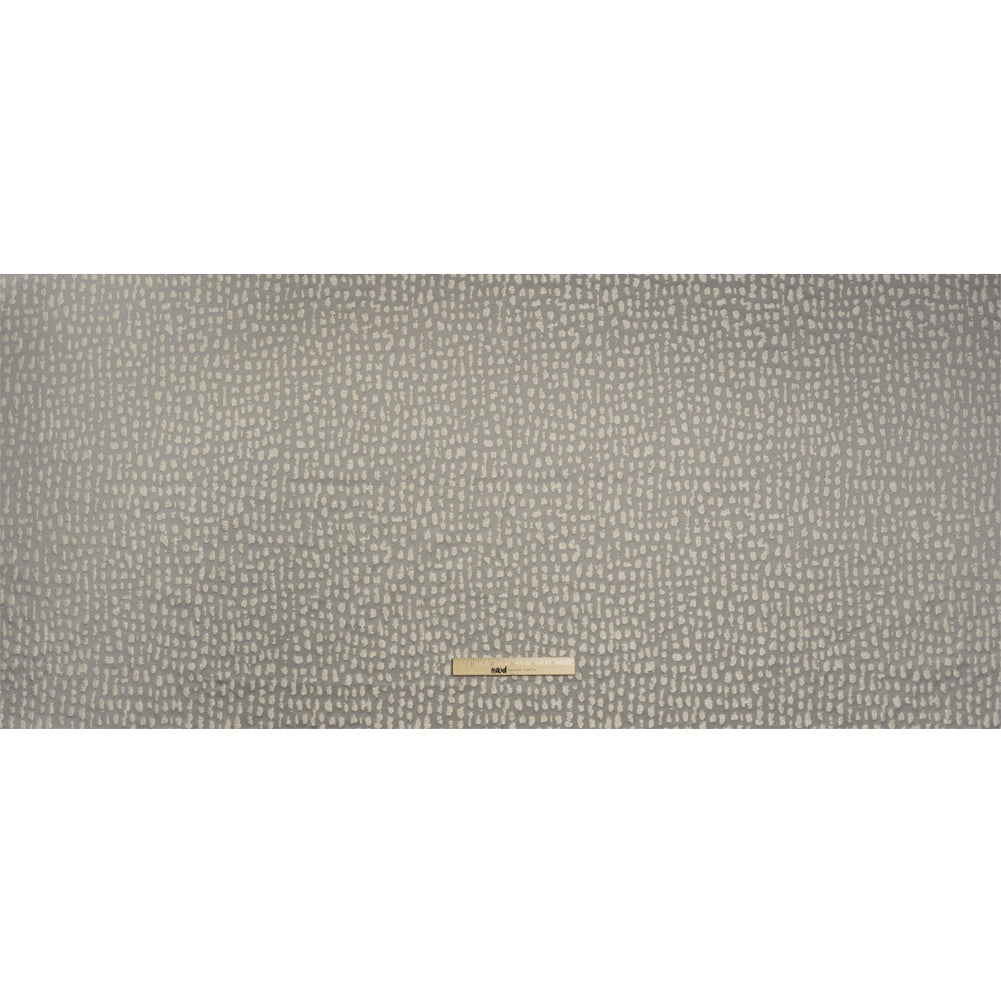 Metallic Drapery Jacquard - Dove Spotted Abstract - British Imported Full