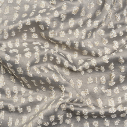 Metallic Drapery Jacquard - Dove Spotted Abstract - British Imported