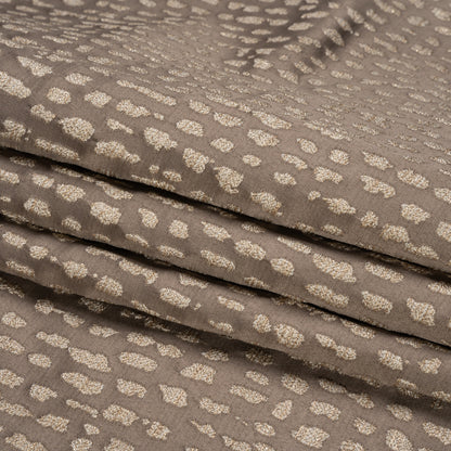 Metallic Drapery Jacquard - Mole Spotted Abstract - British Imported Folded